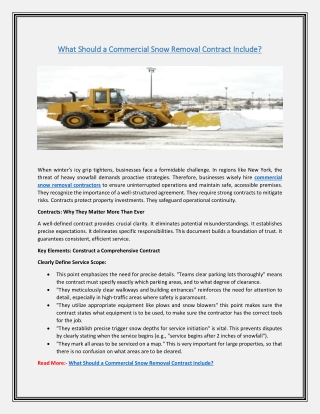 What Should a Commercial Snow Removal Contract Include?