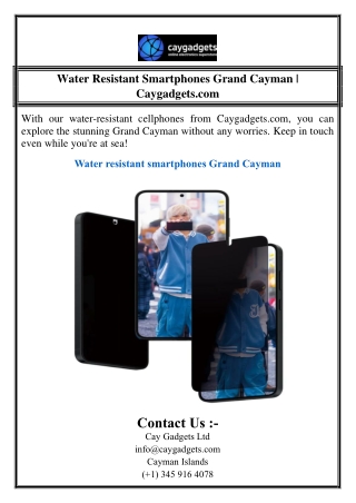 Water Resistant Smartphones Grand Cayman | Caygadgets.com