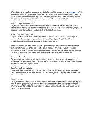 Stunning Organza Suits – Ethereal Elegance for Every Occasion