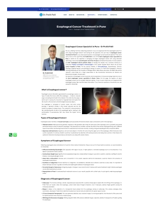 Esophageal Cancer Treatment in Pune