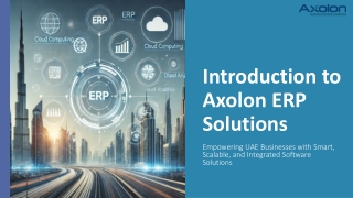 Introduction to Axolon ERP Solutions