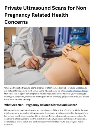 Private Ultrasound Scans for Non-Pregnancy Related Health Concerns