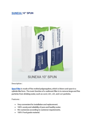 Sunexa 10'' spun filter