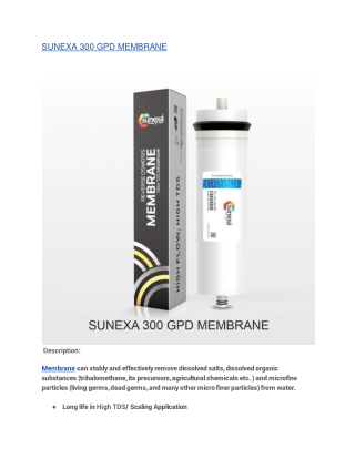 sunexa 300 gpd membrane