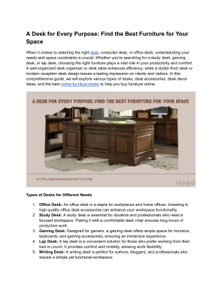 A Desk for Every Purpose_ Find the Best Furniture for Your Space