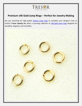 Premium 14K Gold Jump Rings – Perfect for Jewelry Making