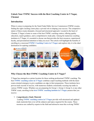 Tnpsc coaching centre t nagar fees