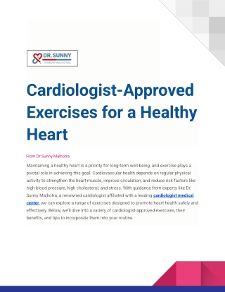 Cardiologist-Approved Exercises for a Healthy Heart