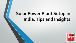 Solar Power Plant Setup in India