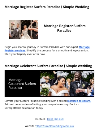 Marriage Register Surfers Paradise  Simple Wedding (3)