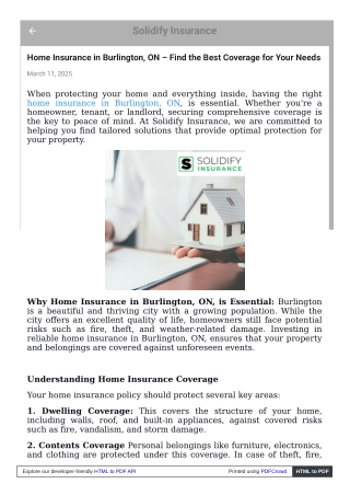 Home insurance in Burlington, ON