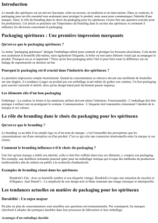 Le rôle du branding dans le choix du packaging pour les spiritueux