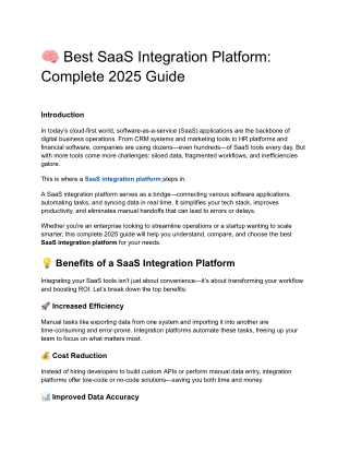 Best SaaS Integration Platform Complete 2025 Guide