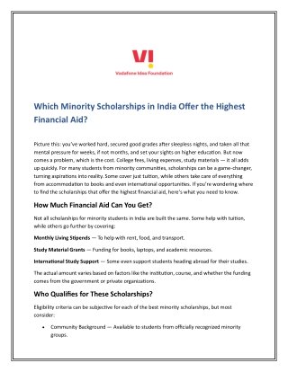 Which Minority Scholarships in India Offer the Highest Financial Aid (1)