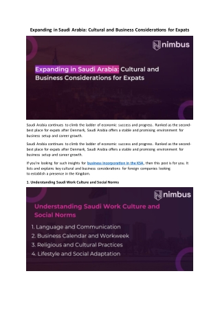 Expanding in Saudi Arabia Cultural and Business Considerations for Expats - Nimbus