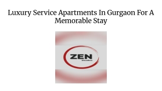 Luxury Service Apartments In Gurgaon For A Memorable Stay