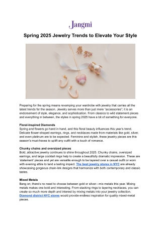 Spring 2025 Jewelry Trends to Elevate Your Style