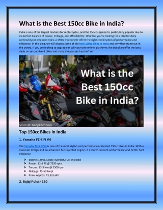 What is the Best 150cc Bike in India