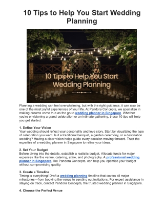 10 Tips to Help You Start Wedding Planning