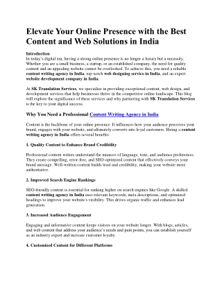 Elevate Online Presence with Best Web Solutions in India