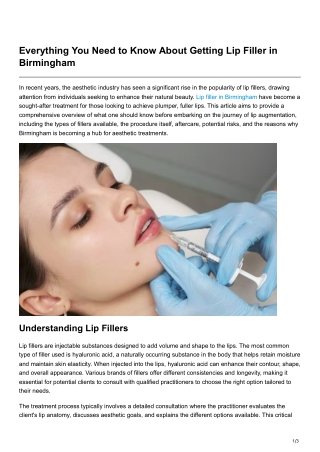 Everything You Need to Know About Getting Lip Filler in Birmingham