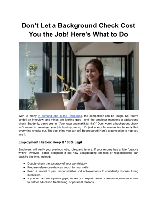 Don’t Let a Background Check Cost You the Job