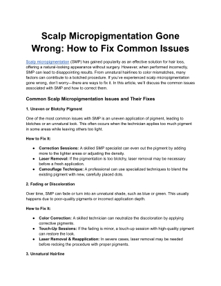 Scalp Micropigmentation Gone Wrong_ How to Fix Common Issues
