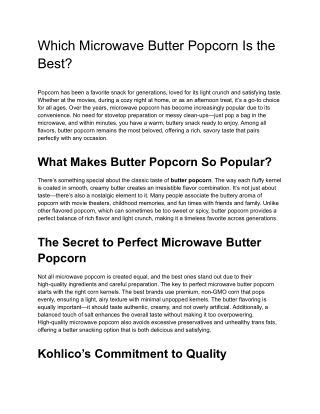 Which Microwave Butter Popcorn Is the Best