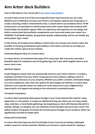 Ann Arbor deck Builders