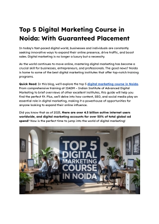 Digital Marketing Course in Noida