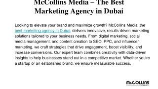 The Best Marketing Agency in Dubai