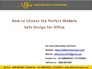 How to Choose the Perfect Modern Sofa Design for Office
