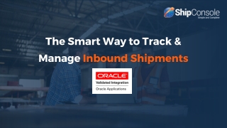 The Smart Way to Track & Manage Inbound Shipments!