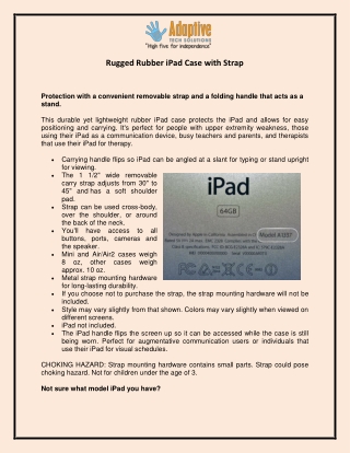 Rugged Rubber iPad Case with Strap