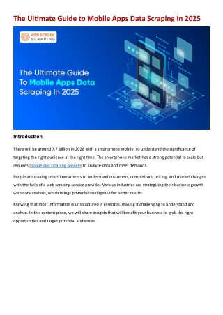 The Ultimate Guide to Mobile Apps Data Scraping In 2025