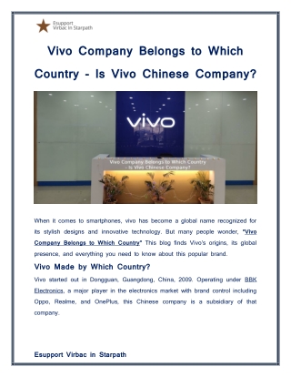 Vivo Company Belongs to Which Country - Is Vivo Chinese Company?