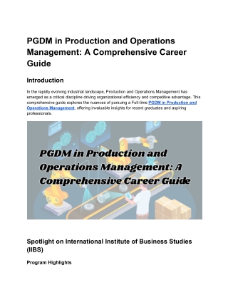 PGDM in Production and Operations Management_ A Comprehensive Career Guide