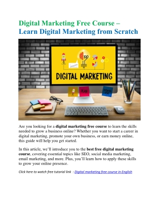 Digital Marketing Free Course