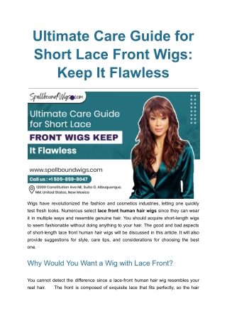 Ultimate Care Guide for Short Lace Front Wigs_ Keep It Flawless