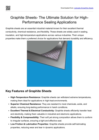 Graphite Sheets- The Ultimate Solution for High-Performance Sealing Applications