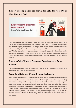 Business Data Breach? Here's How to Respond!