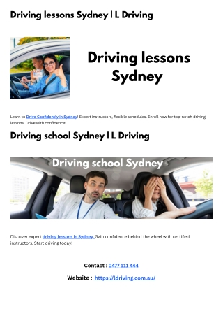 Driving lessons Sydney  L Driving