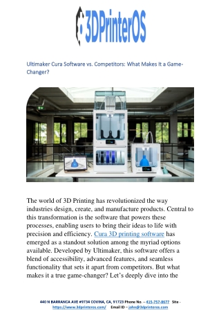 Ultimaker Cura Software vs. Competitors - What Makes It a Game-Changer