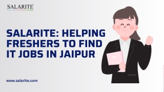 Salarite Helping Freshers to find IT Jobs in Jaipur