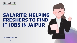 Salarite Helping Freshers to find IT Jobs in Jaipur