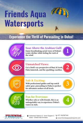 Experience the thrill of Parasailing in Dubai
