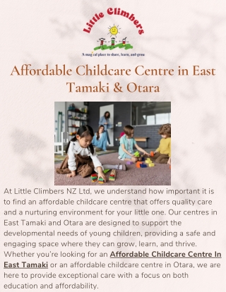 Affordable Childcare Centre in Otara Quality Early Learning for Your Child