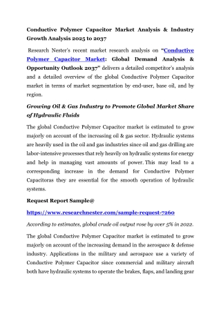 Conductive Polymer Capacitor Market Analysis & Industry Growth Analysis 2025