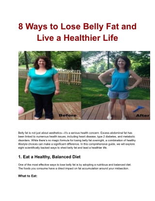 8 Ways to Lose Belly Fat and Live a Healthier Life
