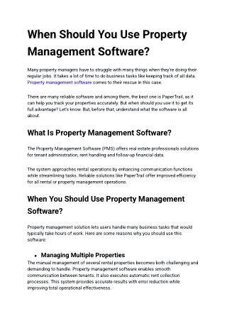 When Should You Use Property Management Software